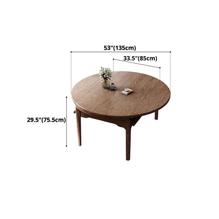 Modern Style Brown Dining Table Round Solid Wood Dining Table with 4 Legs for Home Clearhalo ' dining_table' 'Dining Tables & Seating' 'Dining Tables' 'furn' 'furn_dining_table' 'Furniture' 'furniture_dining_table' 'Kitchen & Dining Furniture' 'kitchen&dining_furn' 'kitchen' 'kitchen_dining_table' 1200x1200_9042a9cc-2624-4759-bad0-ac4c118531ce