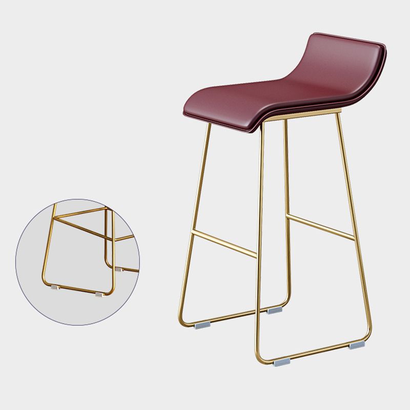Industrial Armless Counter Stool Solid Wave Seat Bar Chair with Metal Legs Clearhalo 'Bar Furniture' 'Bar Stools' 'bar_stools' 'furn' 'furn_bar_stools' 'Furniture' 'Kitchen & Dining Furniture' 1200x1200_9042c69f-2c80-47dd-baca-6378eab93b2c