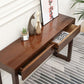 Tavolo di divano console con 2 cassetti nel tavolo console in legno marrone scuro
