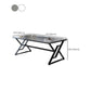 Modern Stone Top Office Desk Rectangle Writing Desk with Sled Base for Home