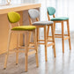Milk Tea Shop Scandinavian Leather Stool Matte Finish Rubberwood Footrest Barstool Clearhalo 'Bar Furniture' 'Bar Stools' 'bar_stools' 'furn' 'furn_bar_stools' 'Furniture' 'furniture_bar_stools' 'Kitchen & Dining Furniture' 1200x1200_9045e45f-a1fe-426b-a198-b62df9003a50