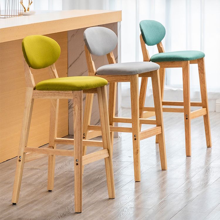Milk Tea Shop Scandinavian Leather Stool Matte Finish Rubberwood Footrest Barstool Clearhalo 'Bar Furniture' 'Bar Stools' 'bar_stools' 'furn' 'furn_bar_stools' 'Furniture' 'furniture_bar_stools' 'Kitchen & Dining Furniture' 1200x1200_9045e45f-a1fe-426b-a198-b62df9003a50