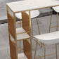 Glamour-Barthekentisch aus Kunstmarmor. Rechteckiger Barthekentisch mit Metallbeinen