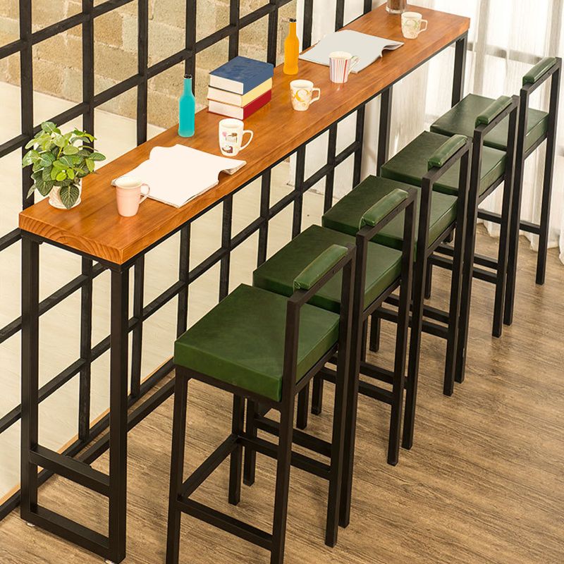 Industrial Bar Table Solid Wood Bar Height Rectangle Pub Table for Breakroom Clearhalo 'Bar Furniture' 'Bar Tables' 'bar_tables' 'furn' 'furn_bar_tables' 'Furniture' 'Kitchen & Dining Furniture' 1200x1200_90485158-8cf0-4245-87c8-72e5f98a456d