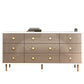 Commode double en bois pour chambre à coucher, commode de rangement blanche et grise avec tiroirs
