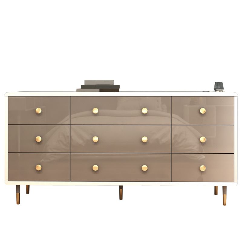 Commode double en bois pour chambre à coucher, commode de rangement blanche et grise avec tiroirs