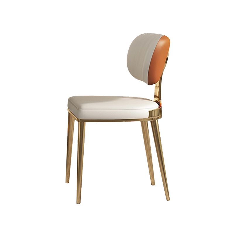 Glam Upholstered Dining Chair Open Back Dining Chair with Metal Legs Clearhalo 'Dining Chairs' 'Dining Tables & Seating' 'dining_chair' 'furn' 'furn_dining_chair' 'Furniture' 'Kitchen & Dining Furniture' 1200x1200_9049bfe4-3a3d-4b39-8682-a80f6e14cb8f