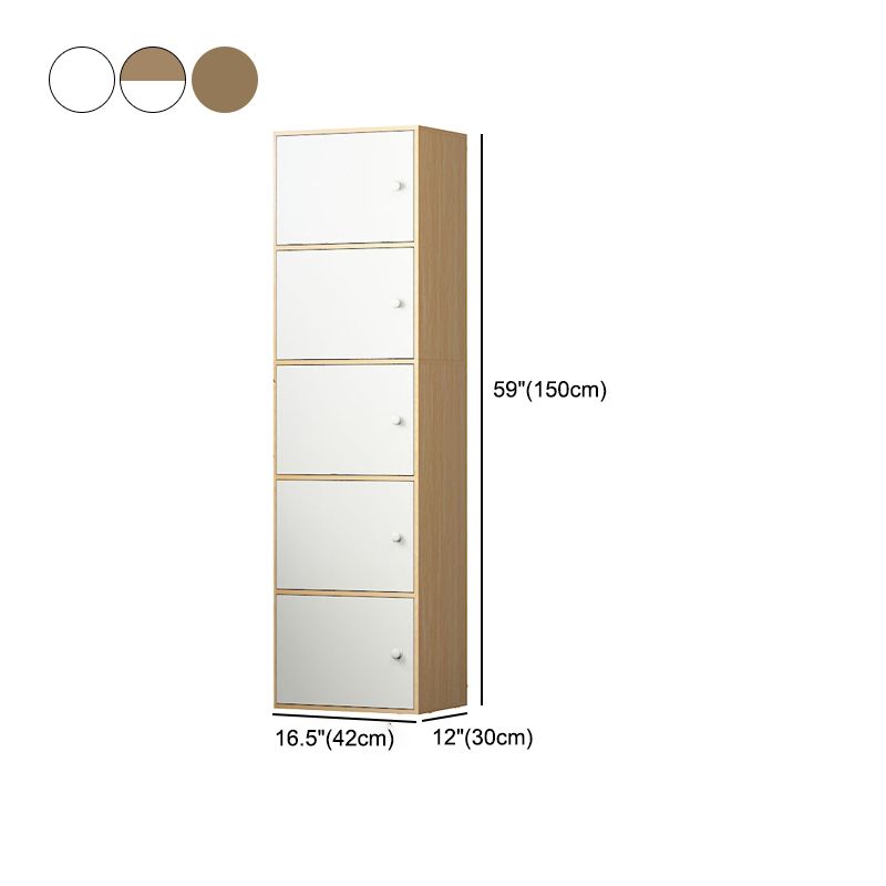 Estantería de madera de ingeniero moderno estantería de espalda cerrada con puerta para la oficina en casa