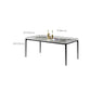 Glossy Gray Stone Dining Table Set 1/4/5/7 Pieces Modern Dinette Set for Kitchen