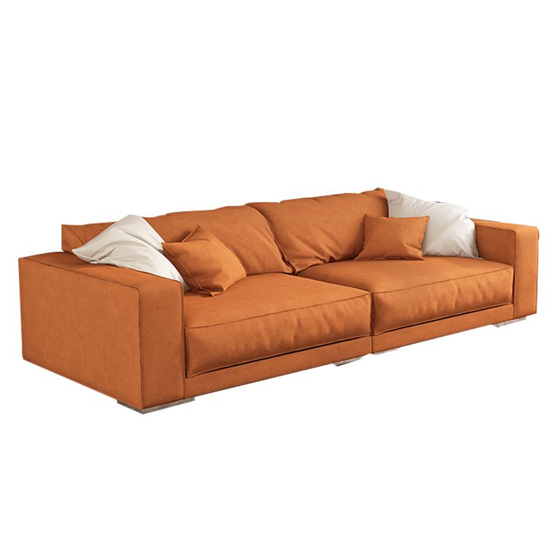 Modern Faux Leather Custom Sofa 39.3"W Loose Back Sofa with Square Arm Clearhalo 'furn' 'furn_sofas' 'Furniture' 'furniture_sofas' 'Living Room Furniture' 'Sofa' 'sofas' 1200x1200_904b50b2-af18-4444-a350-45e09f2e04a9