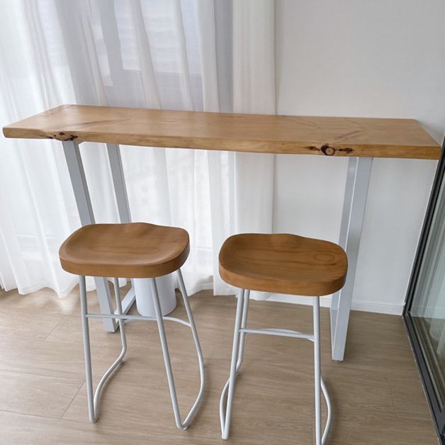 Contemporary Indoor Bar Dining Table Rectangle Wood Top Bar Table Clearhalo 'Bar Furniture' 'Bar Tables' 'bar_tables' 'furn' 'furn_bar_tables' 'Furniture' 'Kitchen & Dining Furniture' 1200x1200_904b9dd1-cb98-4d78-a8d9-bedbaafb6488