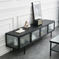 Home Metal TV Console Industrial Rectangle TV Cabinet with Glass Doors Clearhalo 'furn' 'furn_tv_stands_entertainment_centers' 'Furniture' 'Living Room Furniture' 'TV Stands & Entertainment Centers' 'TV Stands & Media Storage Furniture' 'tv_stands_entertainment_centers' 1200x1200_904ec970-058d-49e4-b590-00f22388e314
