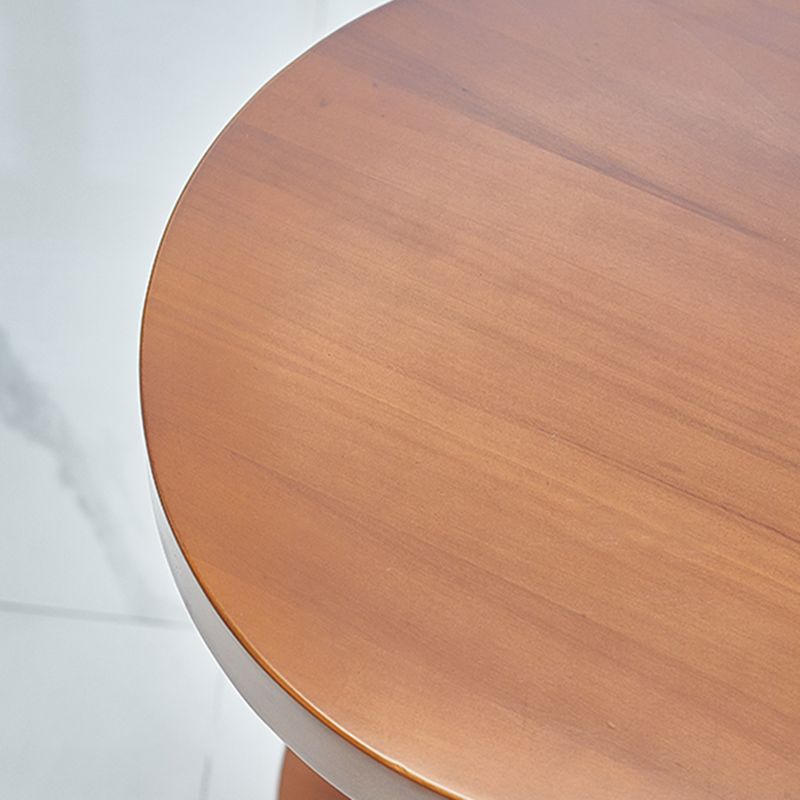 Mesa de altura contemporánea pedestal de madera maciza mesa de estar redonda de la sala de estar