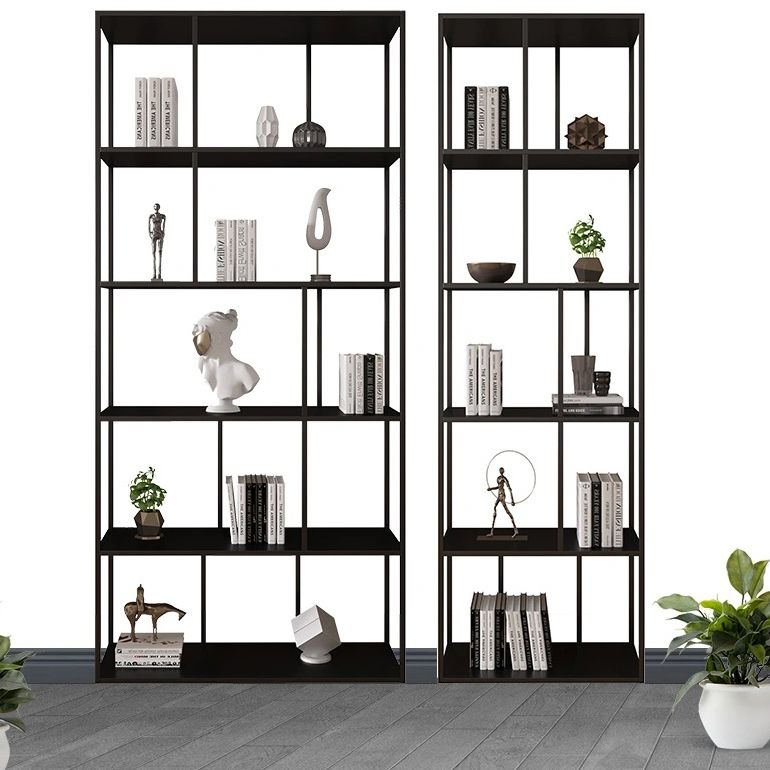 Metal Iron Etagere Bookshelf Contemporary Vertical Open Bookcase Clearhalo 'Bookcases' 'furn' 'furn_bookcases' 'Furniture' 'furniture_bookcases' 'Office Furniture' 1200x1200_905162d7-2374-4b96-8595-5f672bfe2f1d