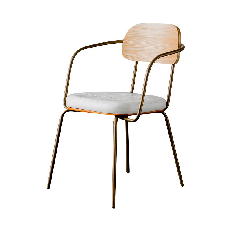 Industriële open achterstoelen pu lederen eetstoelen voor thuis