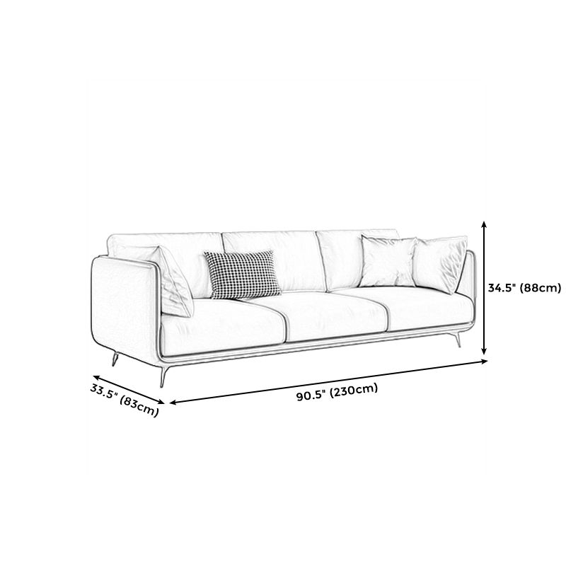 Standard Faux Leather Stain Resistant Square Arm Settee Couch