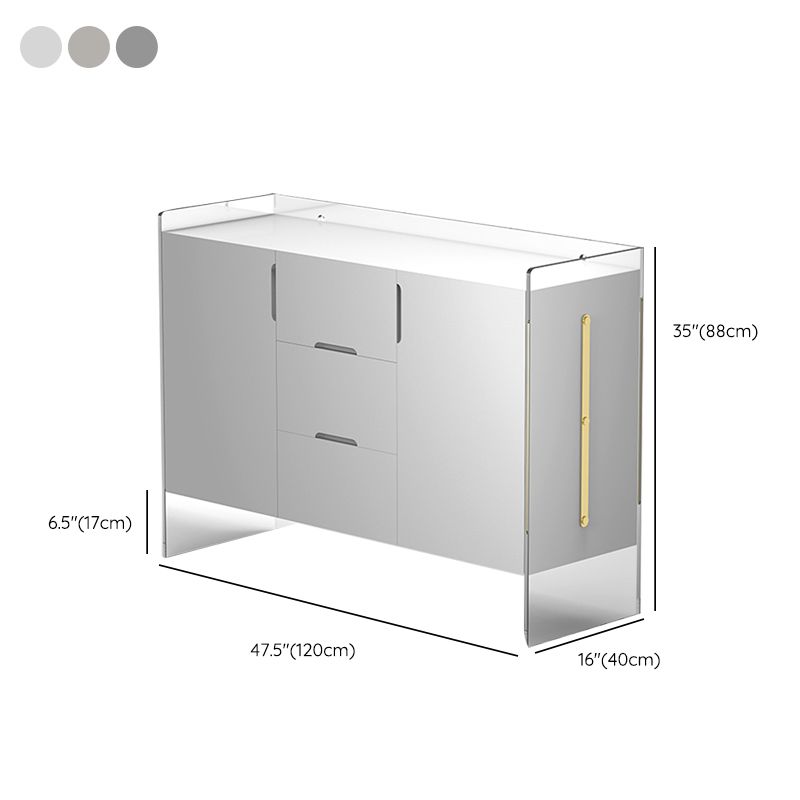 Contemporary Wood Buffet Sideboard Cabinets with Acrylic Frame Sideboard Clearhalo 'buffet_sideboard' 'Buffets & Sideboards' 'furn' 'furn_buffet_sideboard' 'Furniture' 'Kitchen & Dining Furniture' 1200x1200_90527747-bec0-47b9-931b-f70375c98f9c
