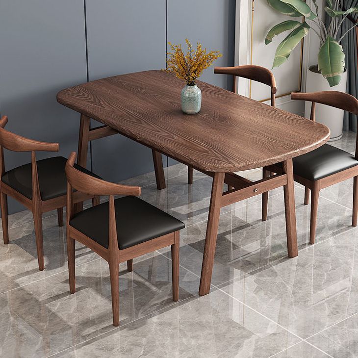 Eetterkamer diner keukentafel ovaal houten 4 poten eettafel