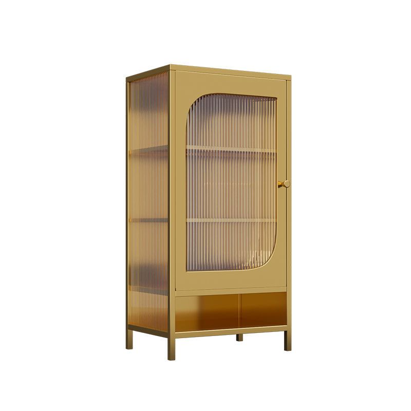 Glam Metal Curio Cabinet Glass Doors Hutch Buffet for Bedroom Clearhalo 'Display & China Cabinets' 'display_china_cabinets' 'furn' 'furn_display_china_cabinets' 'Furniture' 'Kitchen & Dining Furniture' 1200x1200_9055b5dc-82bf-48d3-9ff8-f32c9e1537bd