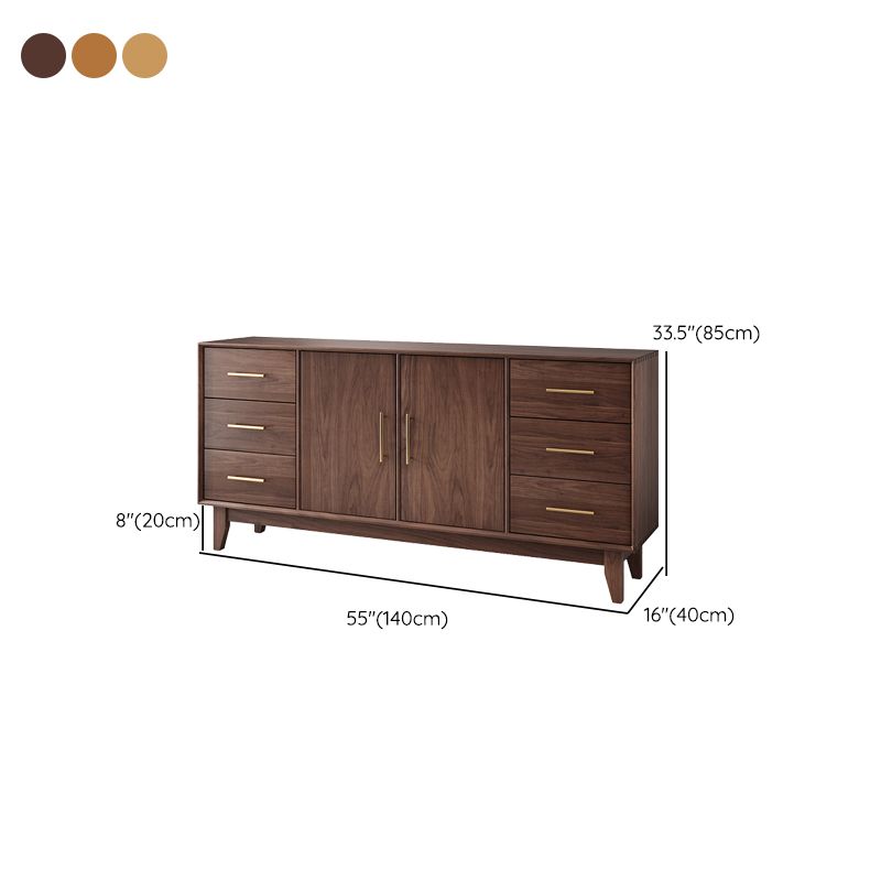 Contemporary Dining Buffet Solid Wood Sideboard Table with Cabinets and Drawers Clearhalo 'buffet_sideboard' 'Buffets & Sideboards' 'furn' 'furn_buffet_sideboard' 'Furniture' 'Kitchen & Dining Furniture' 1200x1200_90578b74-1748-4670-91cc-ac129df4a5cf