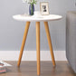 Scandinavian Round Wooden Top Side Table 19.68" Tall 3 Legs End Table