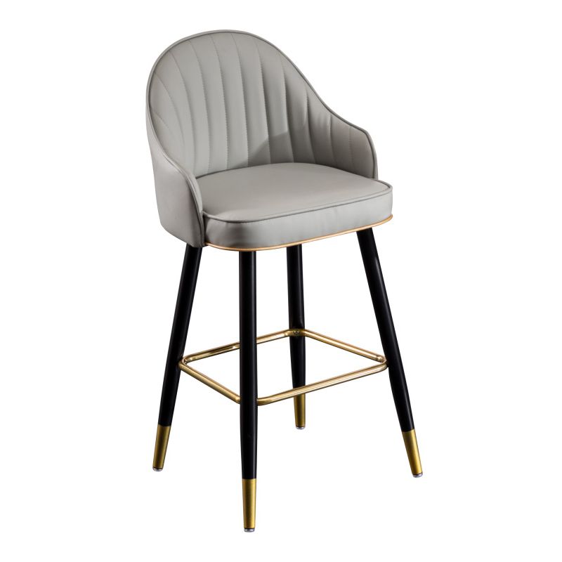 Scandinavian Armed Reception Stool Matte Finish Leather Barstool Clearhalo 'Bar Furniture' 'Bar Stools' 'bar_stools' 'furn' 'furn_bar_stools' 'Furniture' 'furniture_bar_stools' 'Kitchen & Dining Furniture' 1200x1200_9059917b-f8a0-4a4b-9e24-53849bc2e18a