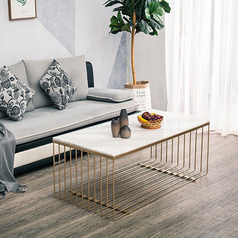 Frame Base Coffee Table Rectangular Gold Metal Cocktail Table Clearhalo 'Coffee & Accent Tables' 'Coffee Tables' 'coffee_tables' 'furn' 'furn_coffee_tables' 'Furniture' 'Living Room Furniture' 1200x1200_905a3df2-b35d-455d-bacf-af8fc9ad6fa7