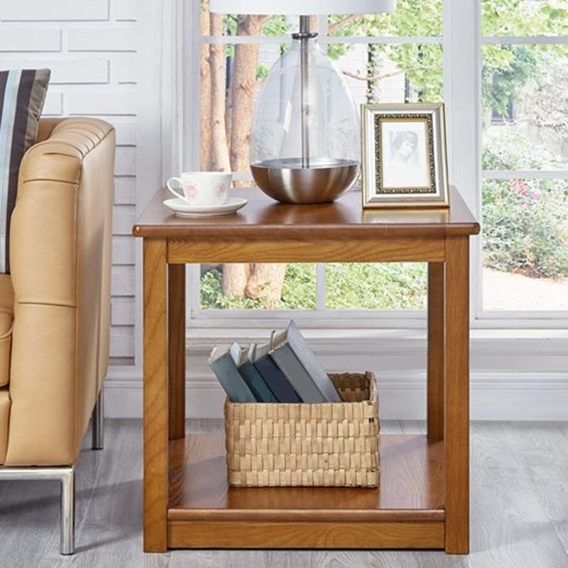 TABELLO DELLA TERDITÀ TRADIZIONE DEI LEGNO 4 gambe Tavolo laterale divano con scaffale per soggiorno