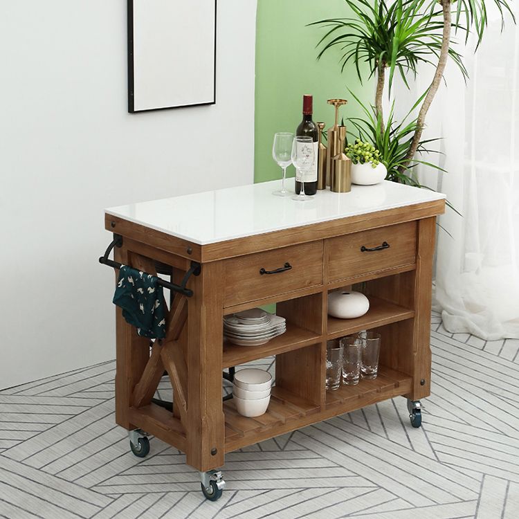 Industrial Stationary Kitchen Cart Wood Rectangular Kitchen Island Cart Clearhalo 'furn' 'furn_kitchen_islands_carts' 'Furniture' 'Kitchen & Dining Furniture' 'Kitchen Islands & Carts' 'kitchen_islands_carts' 1200x1200_905b67bd-b875-424e-8a30-9c27c4dbea7d