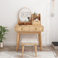 Modern 15.74" Wide Solid Wood Table Makeup Vanity with Mirror and Drawers