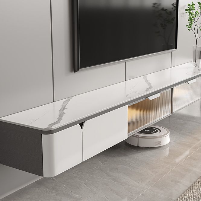 Contemporary TV Console Floating Faux Stone Media Console for Home Clearhalo 'furn' 'furn_tv_stands_entertainment_centers' 'Furniture' 'Living Room Furniture' 'TV Stands & Entertainment Centers' 'TV Stands & Media Storage Furniture' 'tv_stands_entertainment_centers' 1200x1200_905ce1ec-9afb-4557-aee5-02ecf2abcd45