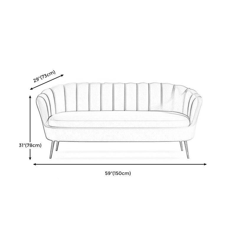 Classic Glam Sewn Pillow Back Sofa with Hair Pin Legs for Apartment