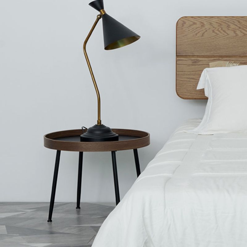 15.7"H Modern 4 Legs Metal Round Brown/Black Wood Top Coffee Table/Nesting Tables Clearhalo 'Coffee & Accent Tables' 'Coffee Tables' 'coffee_tables' 'Furniture' 'furniture_coffee_tables' 'Living Room Furniture' 1200x1200_905daae0-3616-42d1-bc3e-a01fd08ee119