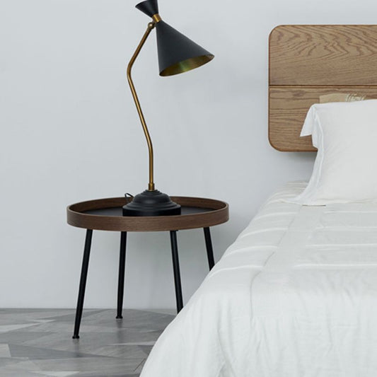 15.7"H Modern 4 Legs Metal Round Brown/Black Wood Top Coffee Table/Nesting Tables Clearhalo 'Coffee & Accent Tables' 'Coffee Tables' 'coffee_tables' 'Furniture' 'furniture_coffee_tables' 'Living Room Furniture' 1200x1200_905daae0-3616-42d1-bc3e-a01fd08ee119