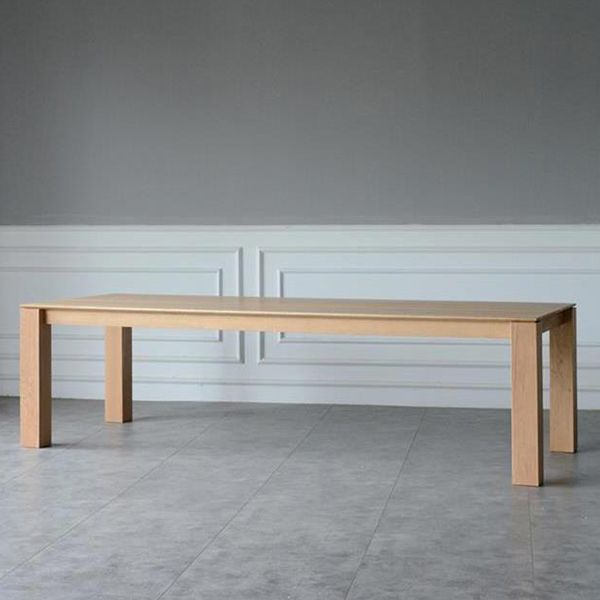 White Oak Solid Wood Top Dining Table Rectangle Table with Wooden Base and 4 Legs Clearhalo ' dining_table' 'Dining Tables & Seating' 'Dining Tables' 'furn' 'furn_dining_table' 'Furniture' 'furniture_dining_table' 'Kitchen & Dining Furniture' 'kitchen&dining_furn' 'kitchen' 'kitchen_dining_table' 1200x1200_905eb355-5931-49da-a0ce-502f9997fe64