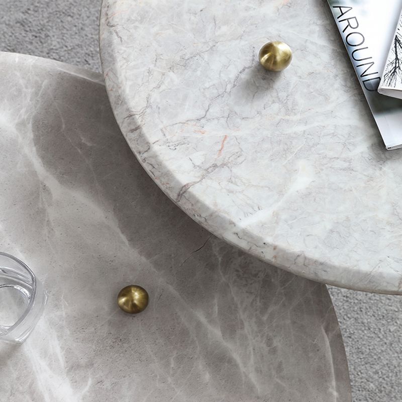 Glam Slate Coffee Table Round Beige Coffee Table Set with 3 Legs Clearhalo 'Coffee & Accent Tables' 'Coffee Tables' 'coffee_tables' 'furn' 'furn_coffee_tables' 'Furniture' 'Living Room Furniture' 1200x1200_905f99df-873b-4dee-a75a-231862e99208