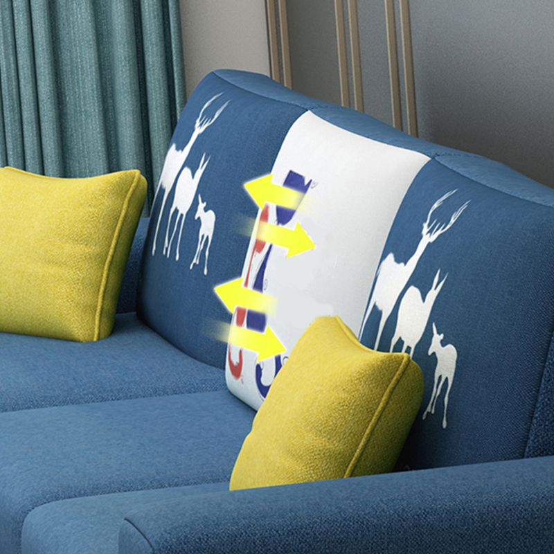 Cotton Blend Sofa and Faux Leather Square Arm Pillowed Back Cushions Sectionals Clearhalo 'furn' 'furn_sectionals' 'Furniture' 'Living Room Furniture' 'Sectionals' 1200x1200_90606c8c-9e2f-4caa-837a-b39ce3429b17