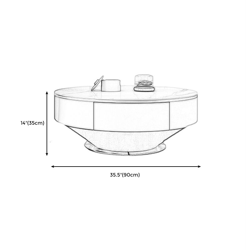 Modern Marble Drum Coffee Table Round Cocktail Table in white Clearhalo 'Coffee & Accent Tables' 'Coffee Tables' 'coffee_tables' 'furn' 'furn_coffee_tables' 'Furniture' 'Living Room Furniture' 1200x1200_90611da1-ae4e-4c6f-b1aa-989a798d4954