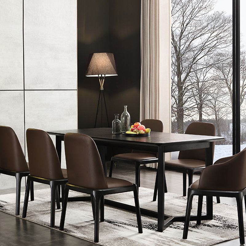 Modern Style Wood Side Dining Chairs Solid Leather Back Chair for Kitchen Clearhalo ' kitchen&dining_furn' 'Dining Chairs' 'Dining Tables & Seating' 'dining_chair' 'Furniture' 'furniture_dining_chair' 'Kitchen & Dining Furniture' 'kitchen' 1200x1200_90647d18-f9df-4f26-b813-1ee591acdb0f