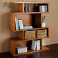 Modern Closed Back Bookshelf Standard Solid Wood Bookcase with Shelves