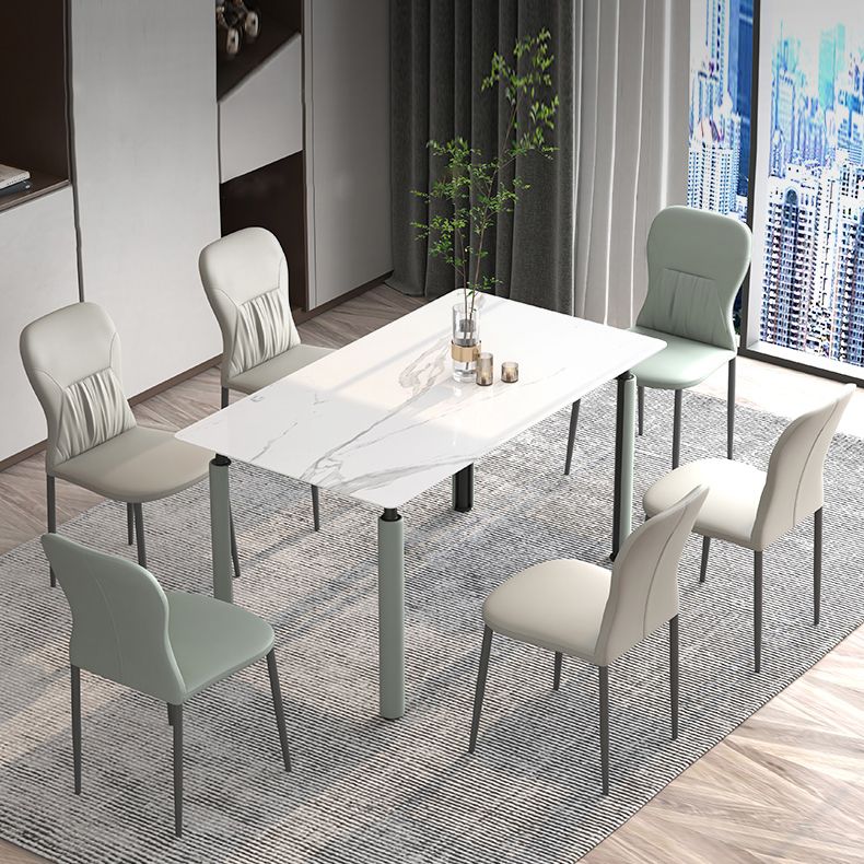 Contemporary Metal Dining Room Chairs PU Leather Dining Chairs for Home Use Clearhalo ' kitchen&dining_furn' 'Dining Chairs' 'Dining Tables & Seating' 'dining_chair' 'furn' 'furn_dining_chair' 'Furniture' 'furniture_dining_chair' 'Kitchen & Dining Furniture' 'kitchen' 1200x1200_90670eca-44b2-4d2a-850b-18017d429c58
