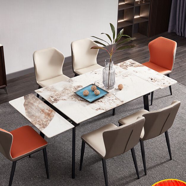 4-foot Stone Dining Site Table Modern Style Drop-Leaf Dining Table for Dining Room Clearhalo 'Dining Tables & Seating' 'Dining Tables' 'dining_table' 'furn' 'furn_dining_table' 'Furniture' 'furniture_dining_table' 'Kitchen & Dining Furniture' 'kitchen' 'kitchen_dining_table' 1200x1200_9068f97f-9c32-4d1a-80c4-8b48abce6ed0