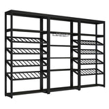 Metal Floor Wine Bottle & Glass Rack Modern Wooden Wine Holder for Kitchen