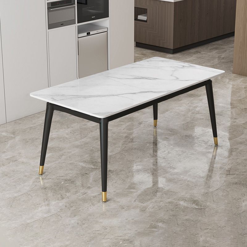 Stone Modern Rectangle Dining Table Matte Finish 4 Legs Table for Home Clearhalo ' dining_table' 'Dining Tables & Seating' 'Dining Tables' 'furn' 'furn_dining_table' 'Furniture' 'furniture_dining_table' 'Kitchen & Dining Furniture' 'kitchen&dining_furn' 'kitchen' 'kitchen_dining_table' 1200x1200_906ae2b3-de09-4cf1-ade6-80f6b9f03873