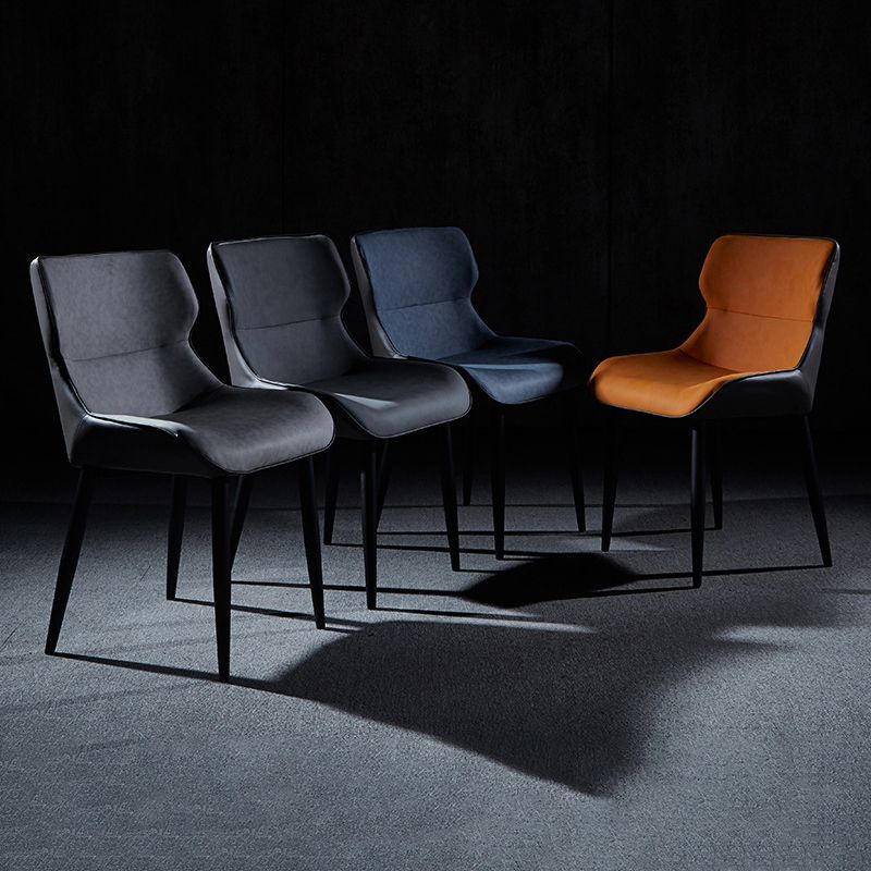 Modern Leather Dining Side Chair Indoor Wingback Chair with Black Legs Clearhalo ' kitchen&dining_furn' 'Dining Chairs' 'Dining Tables & Seating' 'dining_chair' 'Furniture' 'furniture_dining_chair' 'Kitchen & Dining Furniture' 'kitchen' 1200x1200_906e0ec0-e4bd-4869-a111-ad4367a38516