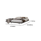 84.65 inch Wide Contemporary Platform Bed Frame Solid Wood Bed