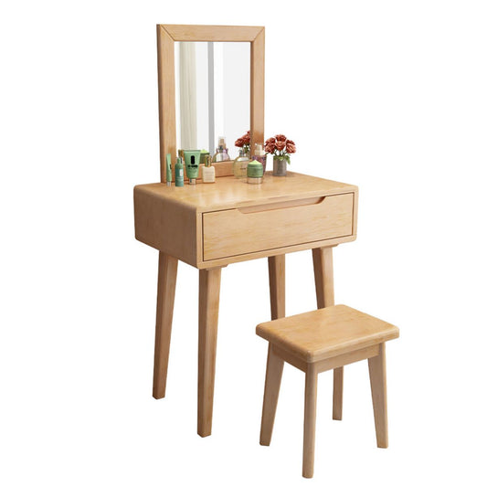 Tavolo da trucco in legno massiccio contemporaneo sgabello da vanità con cassetti