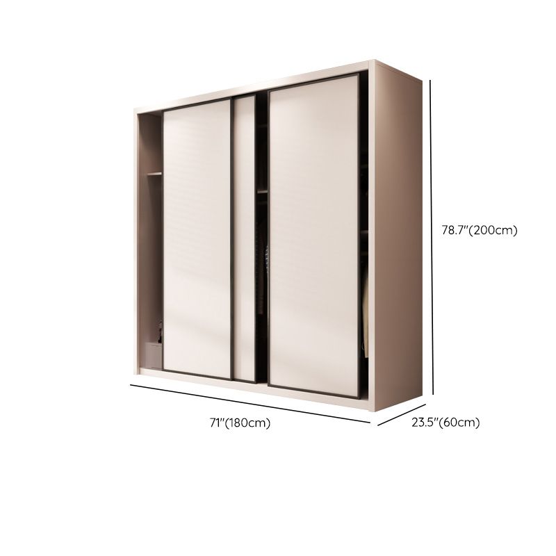 Armoire de rangement en bois de chambre Armoire de style moderne avec canne à vêtements