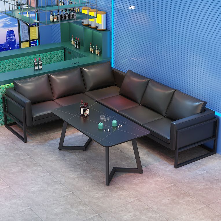 Industrial Sintered Stone Dinner Room Kitchen Table Rectangle Table with Metal Base Clearhalo ' dining_table' 'Dining Tables & Seating' 'Dining Tables' 'furn' 'furn_dining_table' 'Furniture' 'furniture_dining_table' 'Kitchen & Dining Furniture' 'kitchen&dining_furn' 'kitchen' 'kitchen_dining_table' 1200x1200_906e9c39-d26b-4807-9239-720ce474ef16
