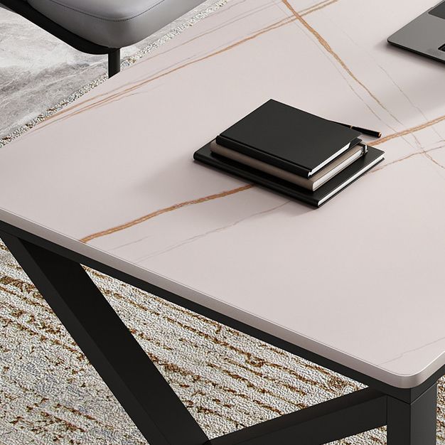 Zeitgenössischer Büro -Schreibtisch rechteckiger Schreibtisch mit Metallbeinen